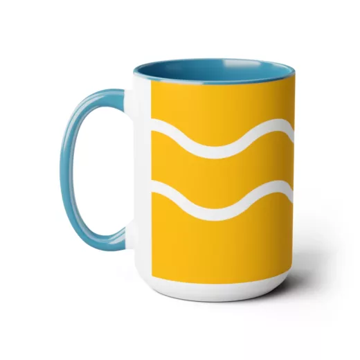 Light Greek Waves Pattern | Two-Tone Coffee Mug, 15oz