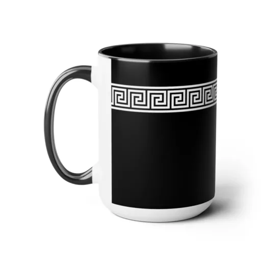 Fret Greek Key Meander Pattern | Two-Tone Coffee Mug, 15oz