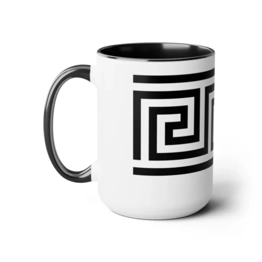 Greek Key Pattern | Two-Tone Coffee Mug, 15oz