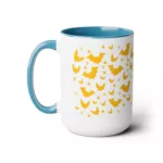 Halloween Flying Bats Silhouette | Two-Tone Coffee Mug, 15oz