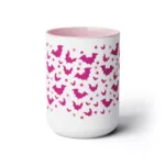 Halloween Flying Bats Silhouette | Two-Tone Coffee Mug, 15oz