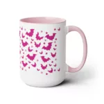 Halloween Flying Bats Silhouette | Two-Tone Coffee Mug, 15oz