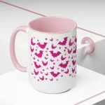 Halloween Flying Bats Silhouette | Two-Tone Coffee Mug, 15oz