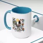 Taiwanese v2888 Morning Rooster | Two-Tone Coffee Mug, 15oz