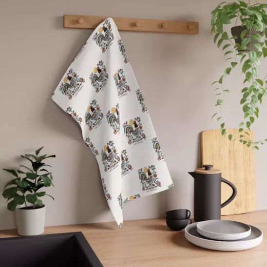 Taiwanese Morning Rooster v2888 | Cotton Kitchen Towel
