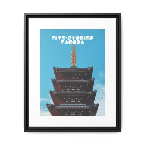 Sensō-ji Five-Storied Pagoda, Matte Canvas, Framed