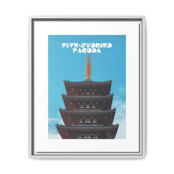 Sensō-ji Five-Storied Pagoda, Matte Canvas, Framed