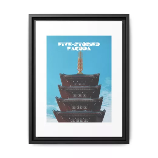 Sensō-ji Five-Storied Pagoda, Matte Canvas, Framed