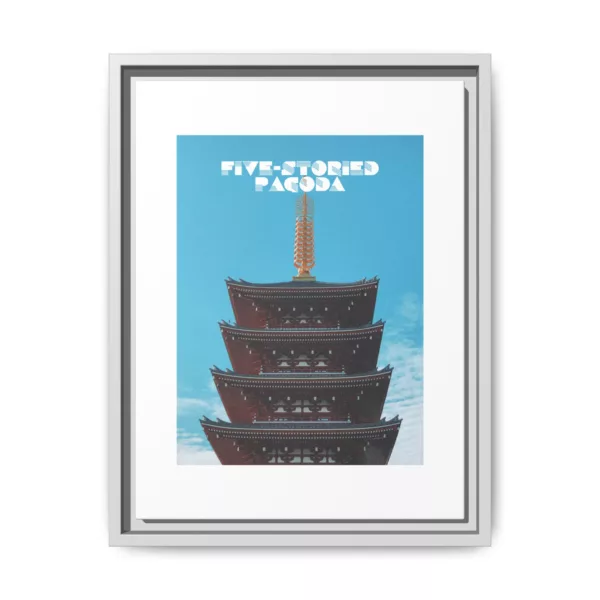 Sensō-ji Five-Storied Pagoda, Matte Canvas, Framed