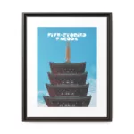 Sensō-ji Five-Storied Pagoda, Matte Canvas, Framed