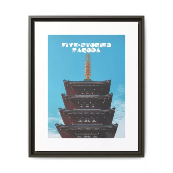Sensō-ji Five-Storied Pagoda, Matte Canvas, Framed