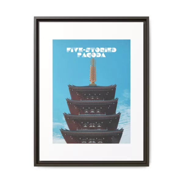 Sensō-ji Five-Storied Pagoda, Matte Canvas, Framed